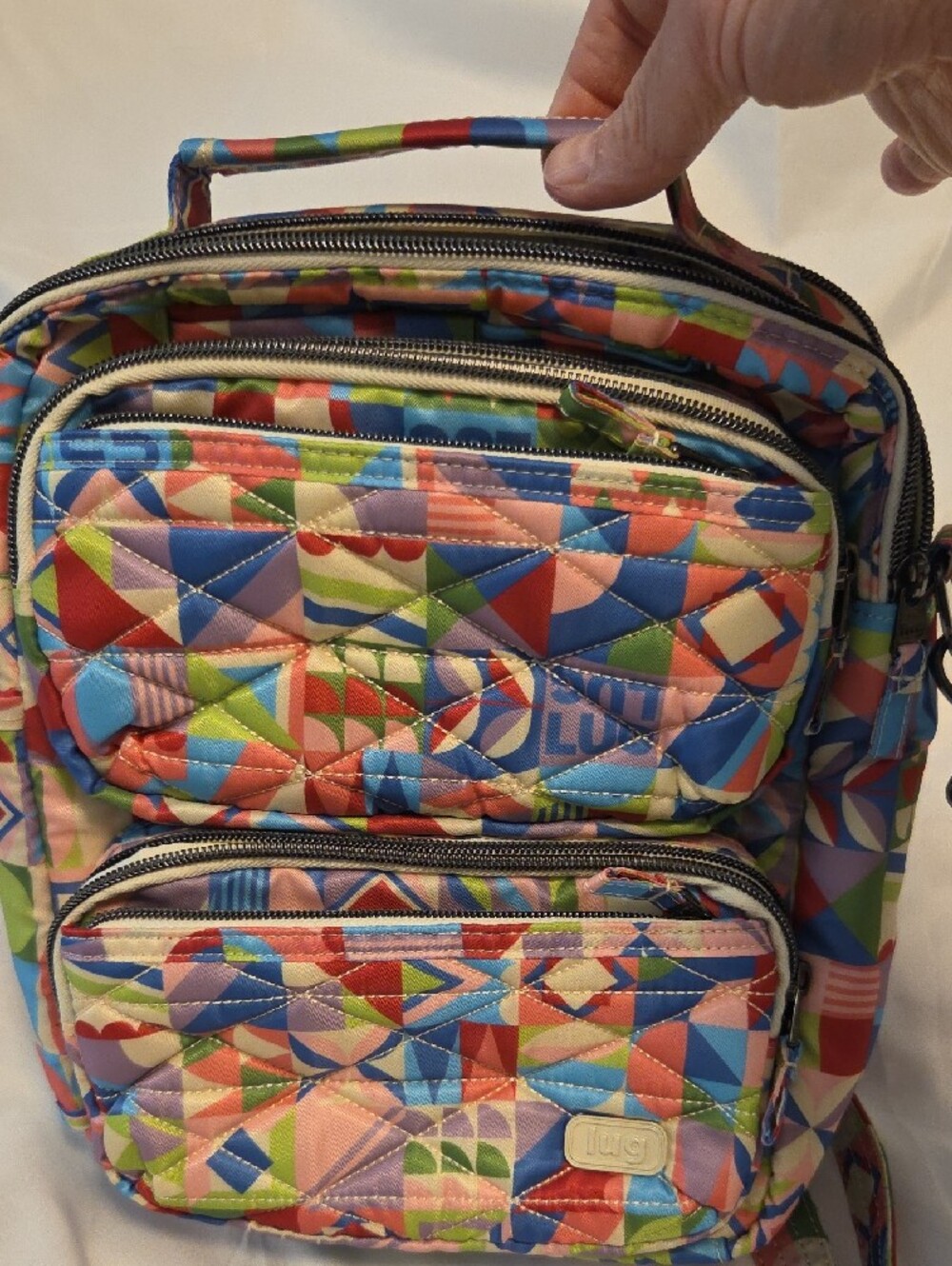 lug Compass In Small World Print Quilted Crossbody Bag - Picture 3 of 7